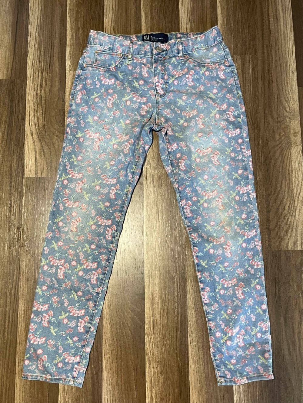 Gap Denim High Stretch Jeggings Flowers Size 16 Regular